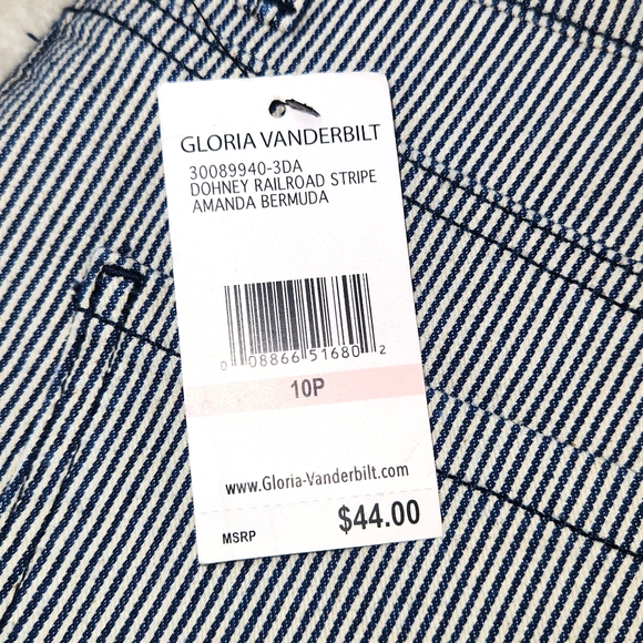 GLORIA VANDERBILT WOMENS BERMUDA SIZE 10 P NEW WITH TAGS - Picture 7 of 15